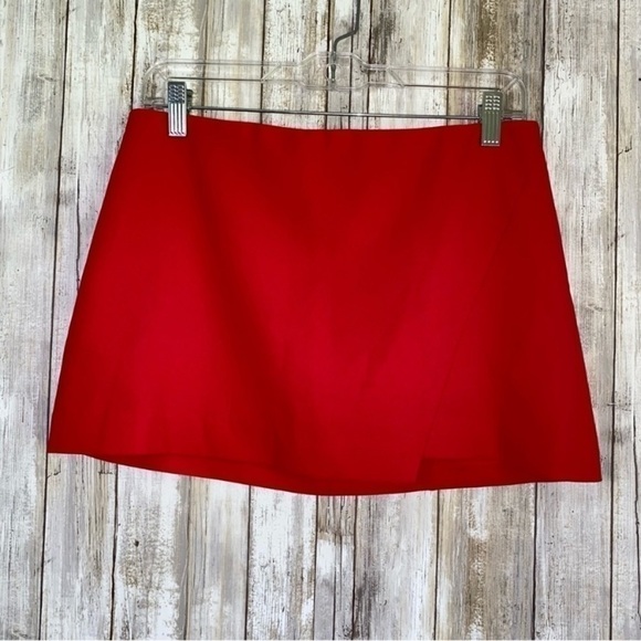 NWT Alice + Olivia Bright Poppy Wrap Micro Mini Skirt - Picture 2 of 5